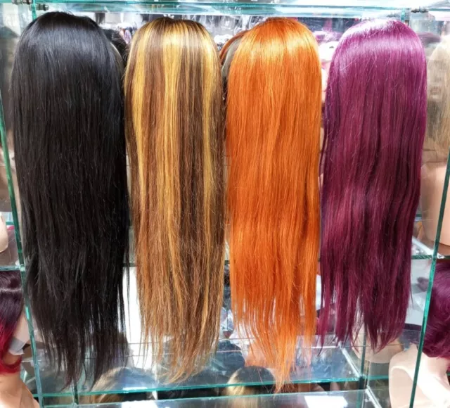 Perruque cheveux 100% indien lisse avec full lace 26/28 pouces