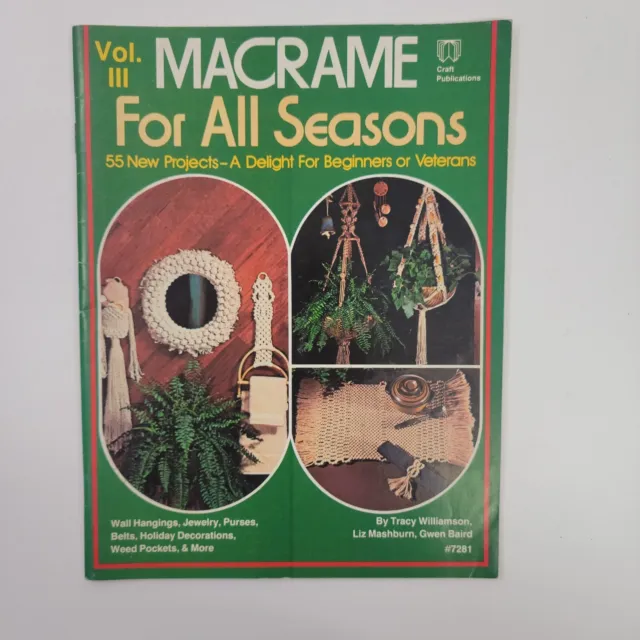 Macramé vintage volumen III para todas las estaciones 1979 artesanía con hilo envío gratuito