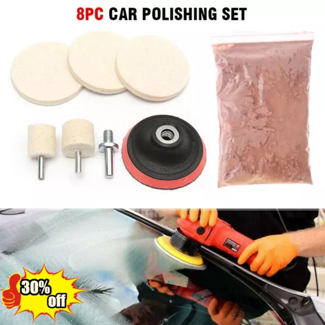 1 Set 8 in 1 Car Windscreen Window Scratch Repair Remover Glass Polishing Kit