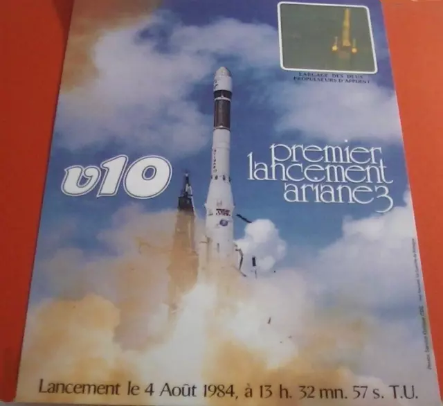 Affiche Lancement ARIANE V10 - 04/08/1984 - KOUROU - CSG