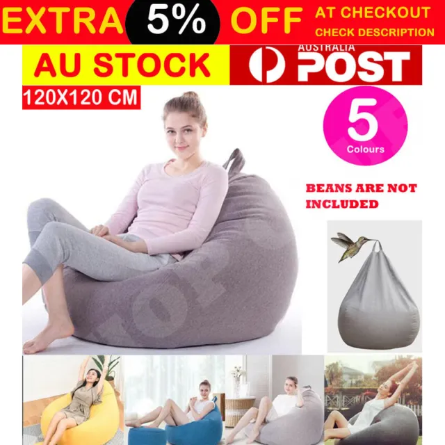 Extra Large Bean Bag Chairs for Adult Kid Couch Sofa Cover Indoor Lazy Lounge D