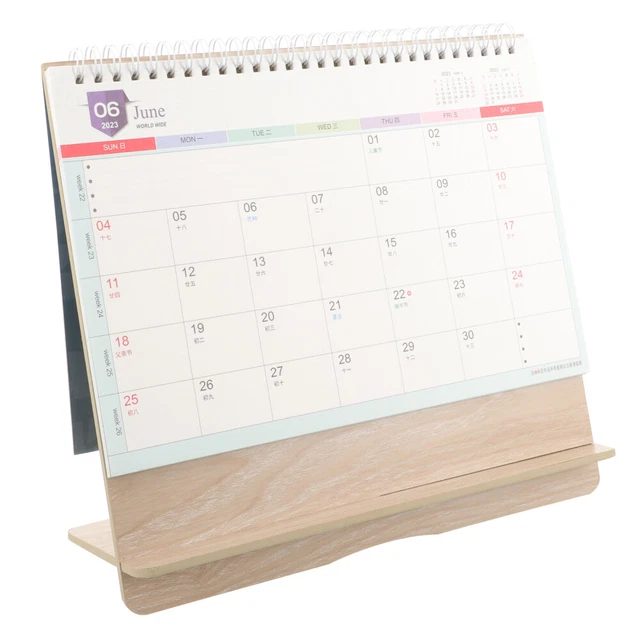 3 PCS 2024 Desk Calendar Paper Office Desktop Small Standing Pad for up