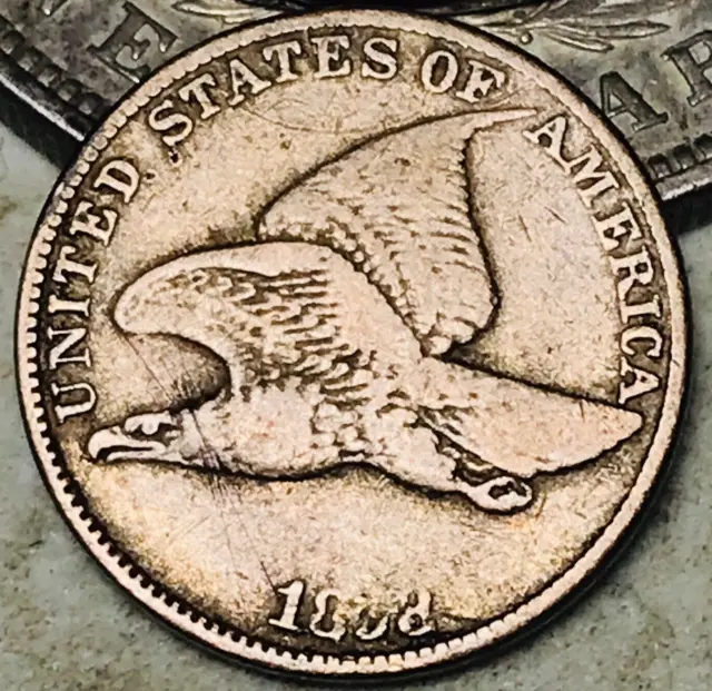 1858 Flying Eagle Cent Penny 1C Large Letters Ungraded Det US Coin CC21249