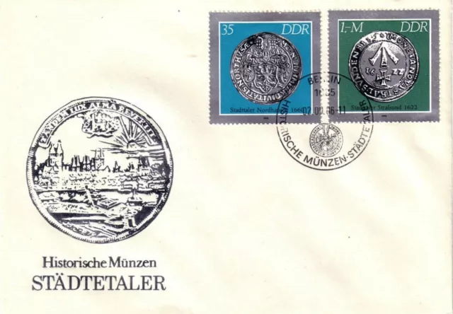 Ersttagsbrief Historische Münzen Städtetaler mit  Sonderstempel 1986