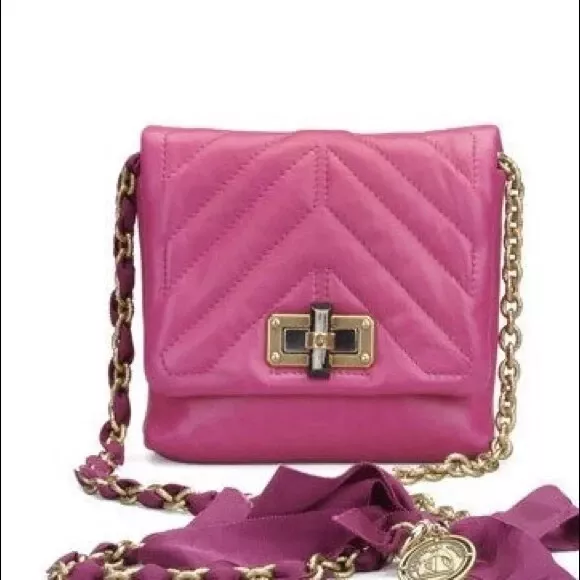 Lanvin Pink Quilted Leather Mini Happy Pop