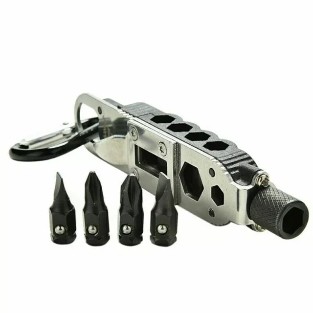 EDC MultiTool Outdoor Tool LED Schraubendreher Öffner Schlüsselanhänger Werkzeug