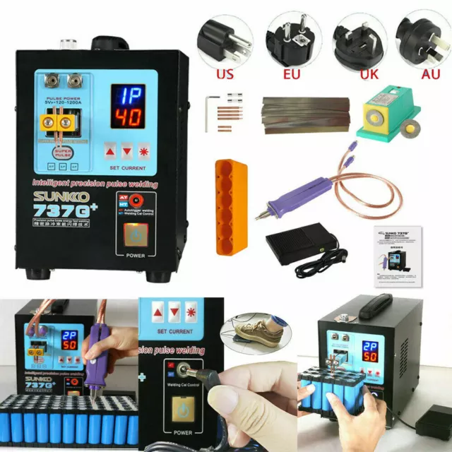 SUNKKO 737G+ Spot Welder Solder Welding Machine For18650 Battery 110V/220V 4.3KW