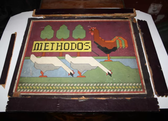 Antik sehr schöne  Mosaik Täfelchenlegen Geseschaftspiel Methodos Puzzle selten
