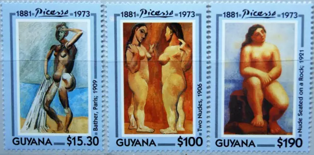 GUYANA 1993 4221-23 Block 286 Pablo Picasso Paintings Gemälde Kunstwerke Art MNH