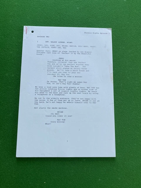 PHOENIX NIGHTS ORIGINAL Series One Episode 2 ORIGINAL USED SCRIPT Peter ...