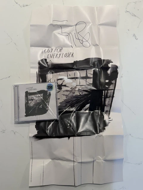 IGGY POP SIGNED Every Loser Folded Poster +Sealed Every Loser Cd