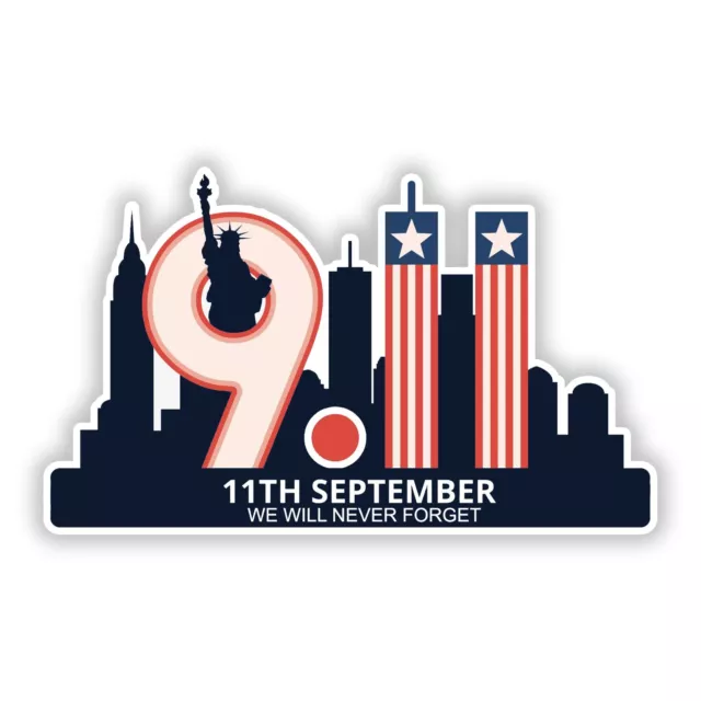 9/11 Memorial Sticker NEVER FORGET 9 11 Decal World Trade Center September 11th