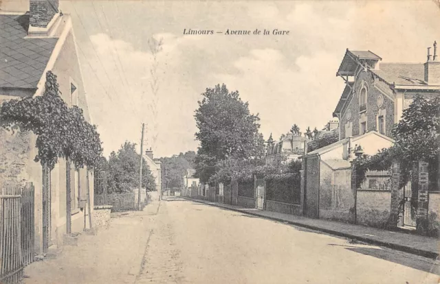 Cpa 91 Limours Avenue De La Gare