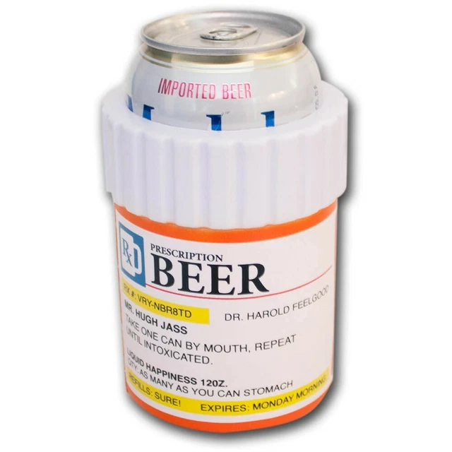 Prescription beer sales stubby holder