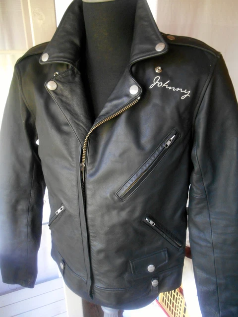 TRIUMPH MARLON BRANDO Replica BRMC Logo Black Leather Armour Jacket UK ...