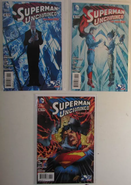 Superman Unchained Lot of 3 #4,5,6 DC Comics (2014) New 52 1st Print Comic Books
