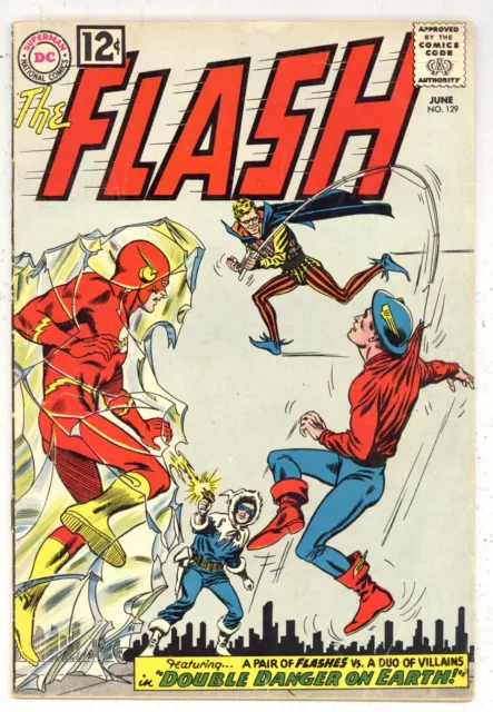 Flash 129 VG- JSA 2nd Golden Age x-over! 1st Silver Age Wonder Woman? 1962 R815