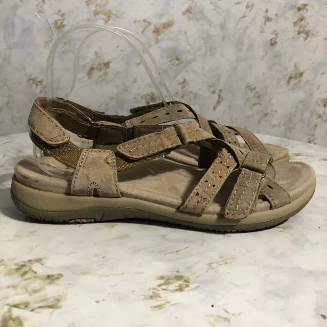 Earth Origins Womens Sz 8M Shoes Brown Leather Comfort Strappy Open ToeSandals