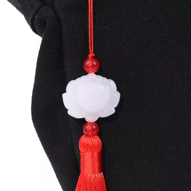 Chinese Retro White Jade Lotus Tassel Fringe DIY Alloy Craft Tassel Accessori QH