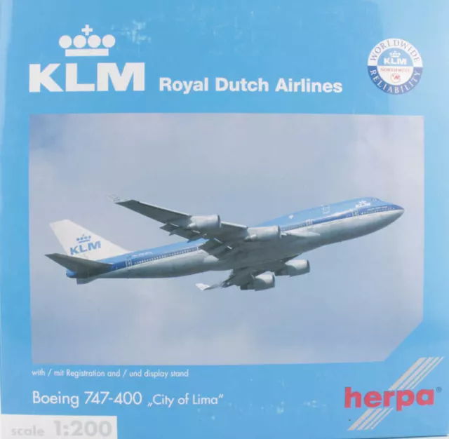 Boeing 747-400 KLM Royal Dutch Airlines PH-BFL Herpa 550109 1:200