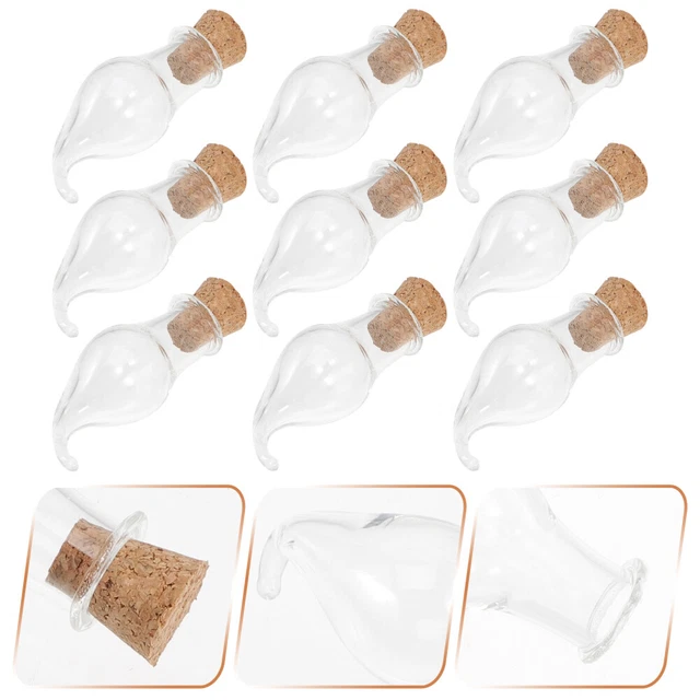 12 un. frascos de deseos con corcho pequeñas botellas de corcho hágalo usted mismo mini botellas de almacenamiento de deseos