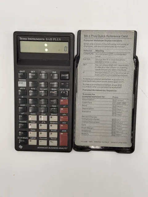 Texas Instruments TI BA II Plus Business Analyst Financial Calculator Vtg Works