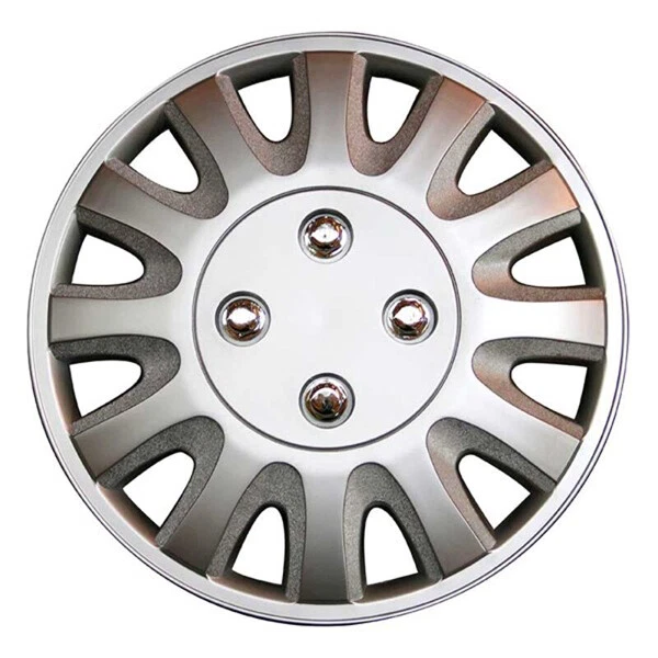 TopTech Motion 14 Inch Wheel Trim Set Silver Set of 4 Hub Caps Covers