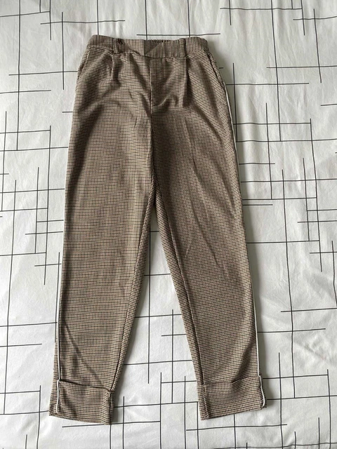 Pantalon Femme JENNYFER Blanc Rayures Fines Noires – Taille 38, Polyester, Très Bon état Occasion