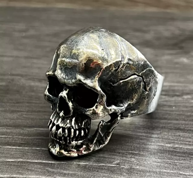 925 Sterling Silver Skull Rings Ring Mens Biker Gothic Ring Oxidised Jewellery