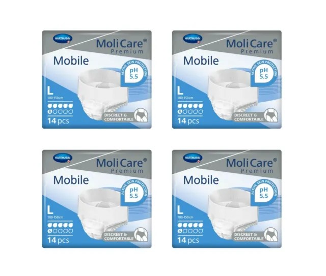 MoliCare Mobile 6 Drops Pull-ups - Maximum Protection Large 14 Pcs x 4 Packs