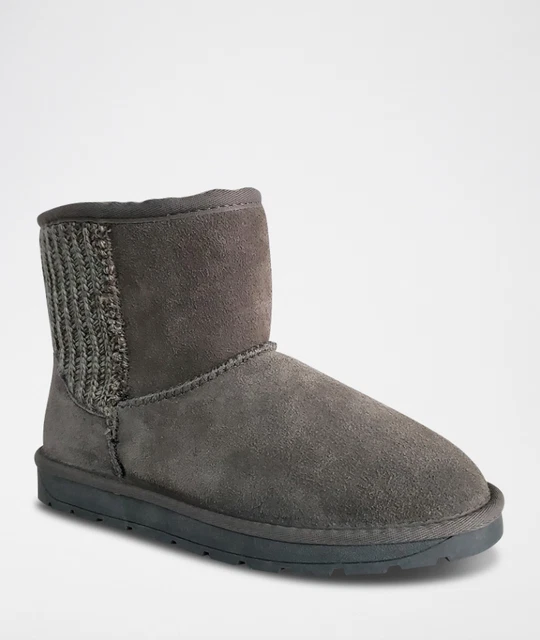 Bottines Nice Bay Véritable Cuir Nubuck Fourrées Gris T38 NEUVES DANS SA BOITE