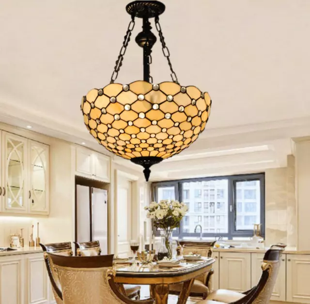 Retro Tiffany Colorful Glass Chandelier Ceiling Light Pendant Lighting Fixtures