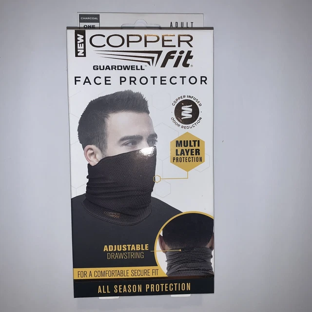 Copper Fit Guardwell Face Protector Balaclava Gaiter  Charcoal/Black Drawstring