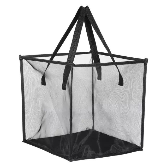 Ropa Cesto, Plegable Sucia Ropa Cestas con Manijas, 13" x 13" x 13", Negro