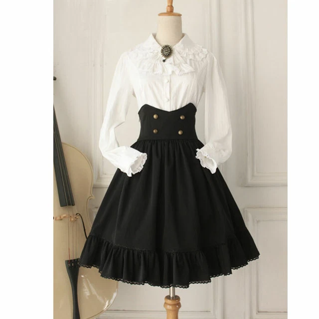 Gothic High Waist Women's Skirt Retro Style Short Skirt Plus Size Midi Skirt