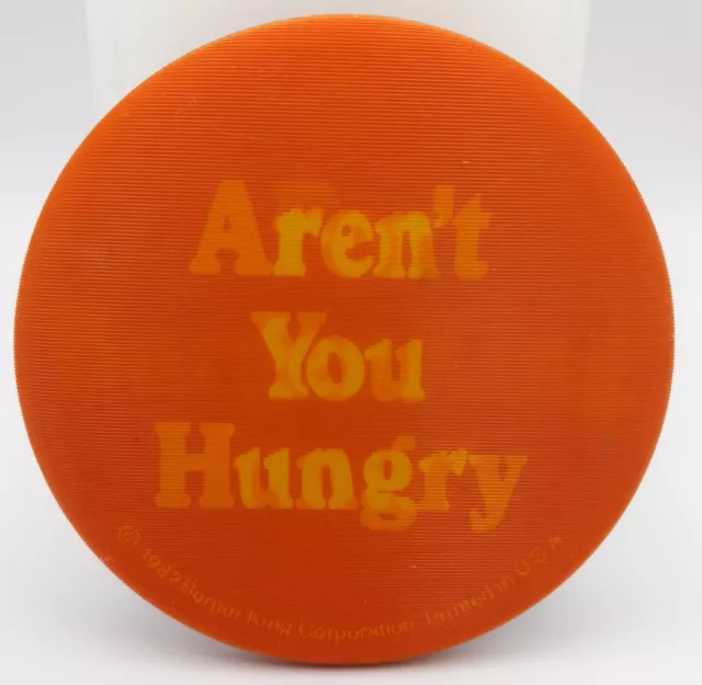Vintage Aren't You Hungry For Burger King Now Lenticular Pinback Button Promo