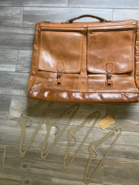 hartmann luggage leather garment bag RARE design with original card