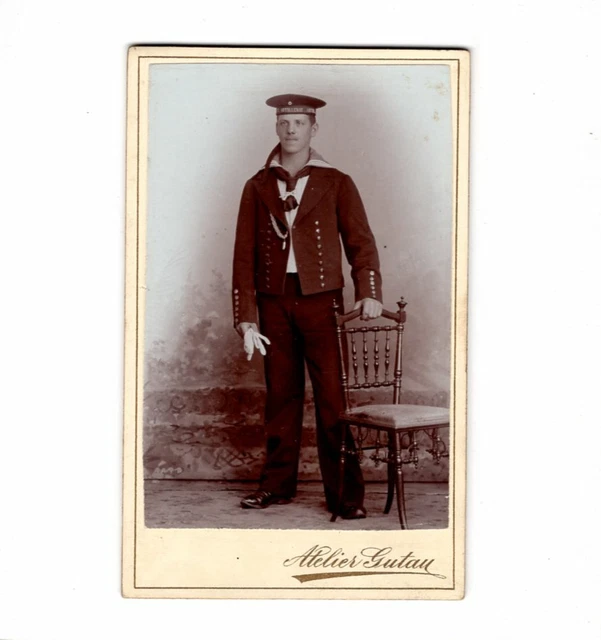 CDV Foto Marine Soldat / Artillerie - Berlin / Adlershof 1890er