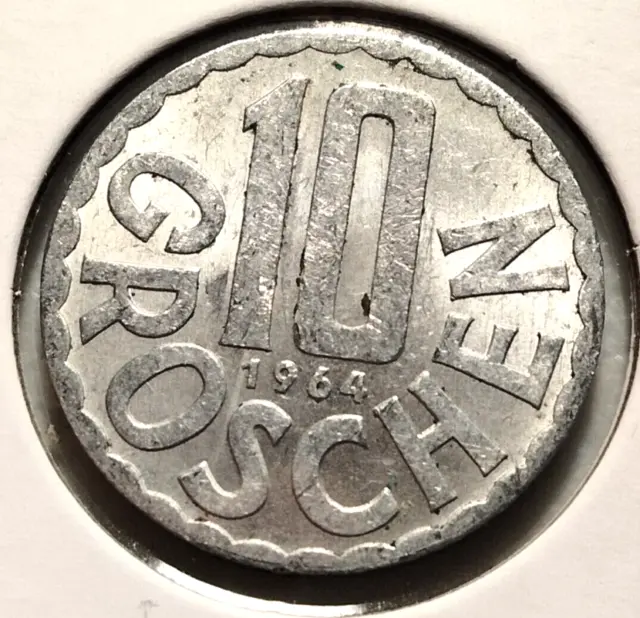 1964  AUSTRIA  10 Groschen  Coin -  KM# 2878 - Combined Shipping (#INV8503)