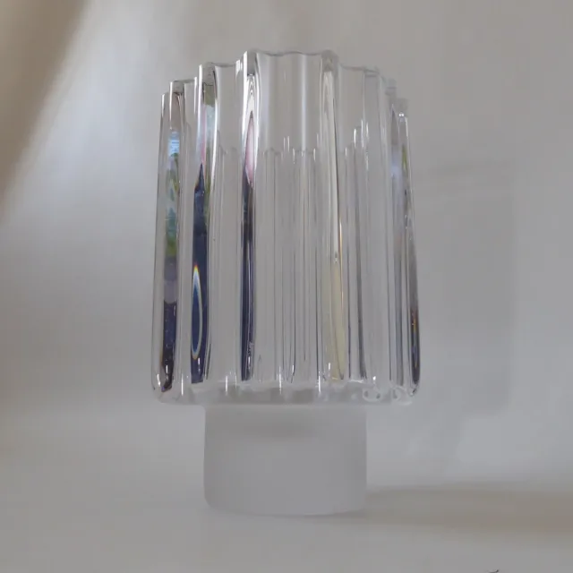 1963 Tapio Wirkkala for Rosenthal vintage art glass crystal vase, Cog wheel 2511