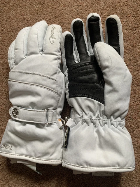 Size 7 grey gortex Reusch soft shell & goatskin ski gloves