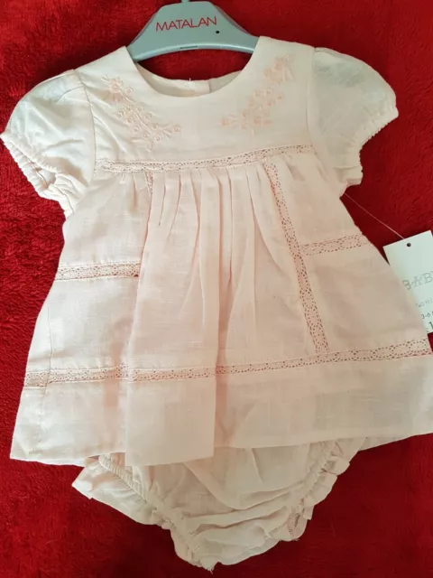 Baby Girls Pink Dress With Pants 3-6 Months Brand Matalan New With Tags