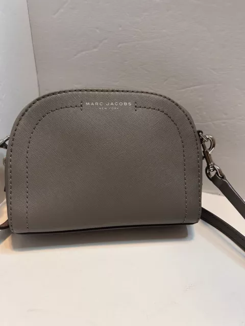 Marc Jacobs Playback Crossbody Bag  Saffiano Leather  Deep Gray EUC