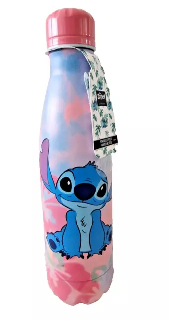 Stitch Plastic Water Bottle With Stainless Steel Lid and Base 