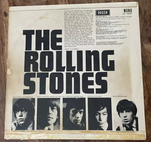 The Rolling Stones - Debut Lp  Vg+/Ex Vinyl Lp /2Nd Pressing/Mona On Label/Sleev 2