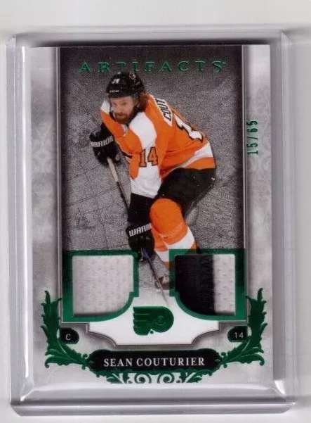 2018-19 UD Artifacts Base Material Emerald Card # 17 Sean Couturier Flyers 15/65