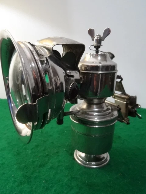 Lampe à carbure acétylène ancienne LUXOR en laiton nickelé pour bicyclette