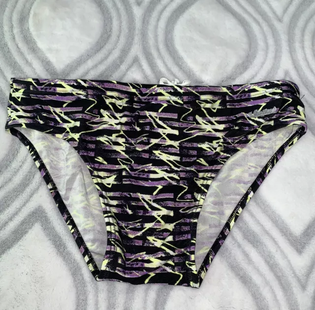 Vtg Nylon Bikini Swim Briefs Neon 80's 90's Laguna speedo like M 32 34 Retro