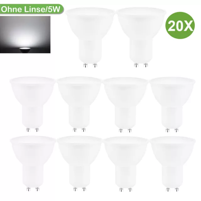 20 x Bombilla LED GU10 230V 5W Blanco Frío Reflector Foco Lámpara DE