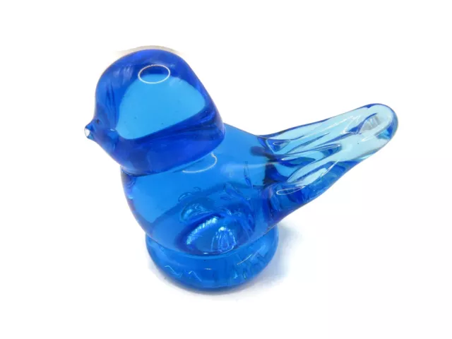 Vintage Terra Art Blue Bird Of Happiness Glass Figurine Signed By Ron Ray 1990